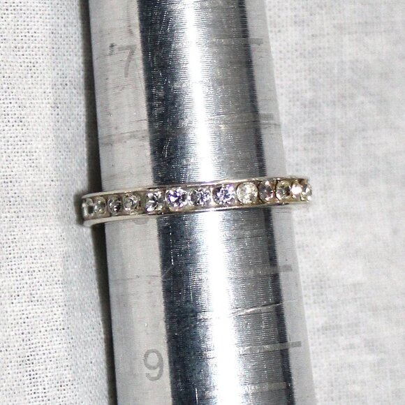 Sterling Silver Crystal in Paste Eternity Band Styled Ring - Picture 5 of 5